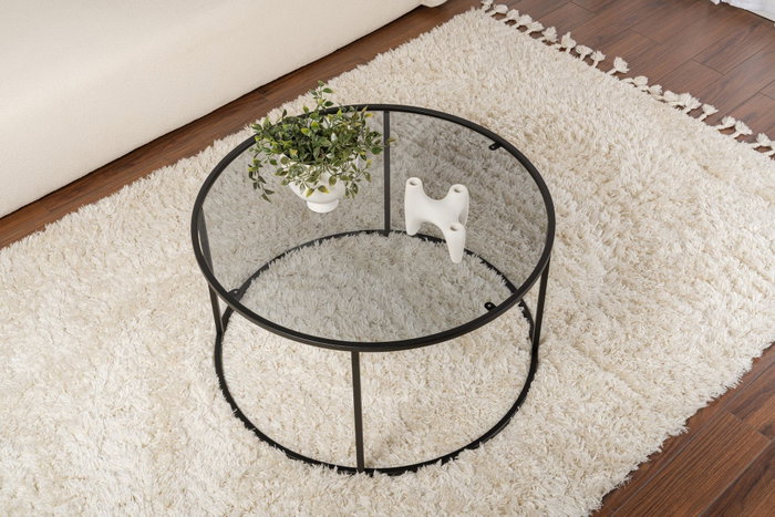 Nordure Mesa de Café 80 Negro, Gris